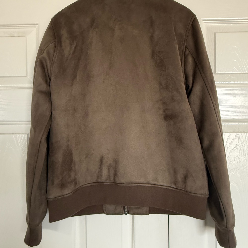 Abercrombie & Fitch Vegan Suede Bomber Jacket - Picture 5 of 8